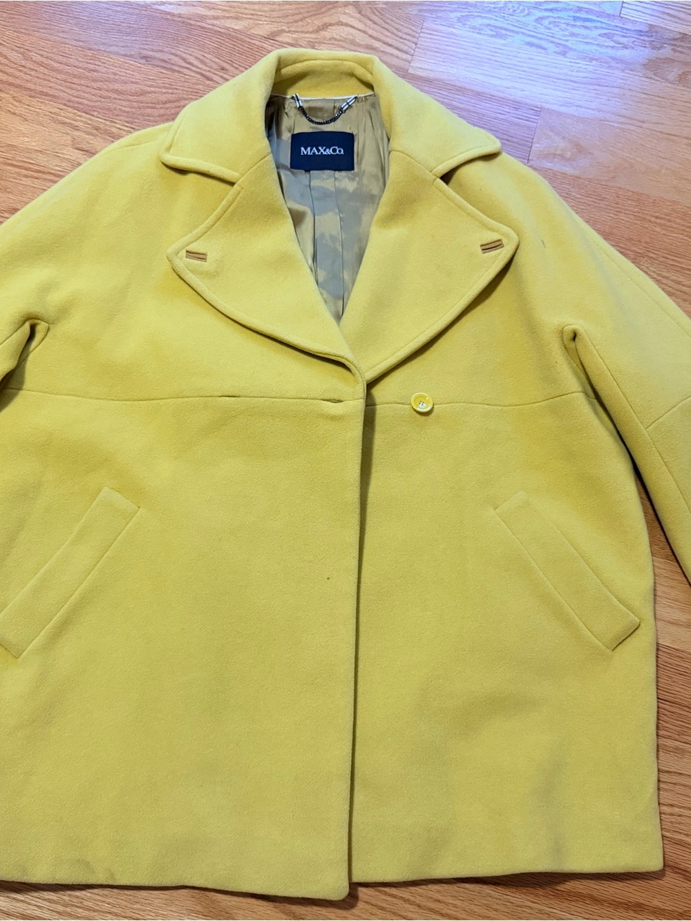 Max & Co. Yellow Wool-Blend Peacoat